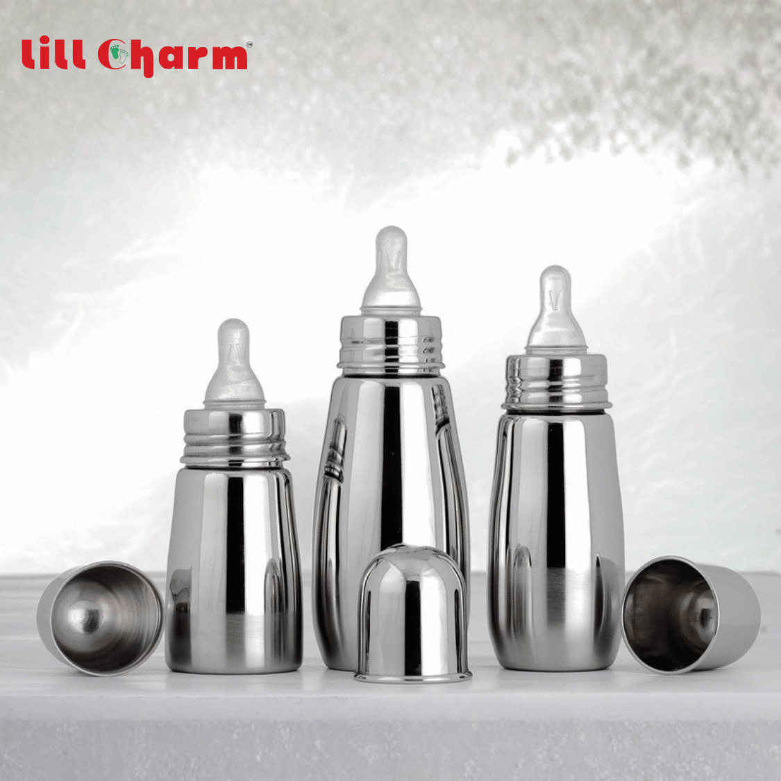 Lill Charm Premium Stainless Steel Baby Feeding Bottle (Anti-Colic & BPA-Free)
