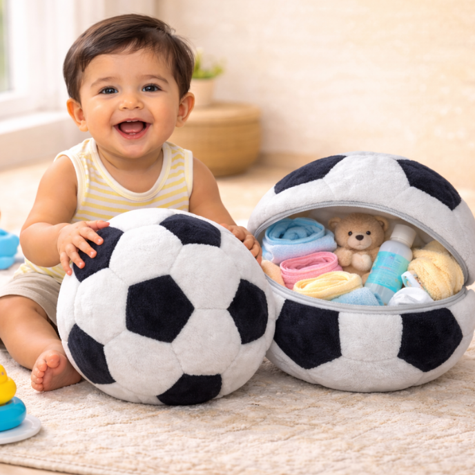 Soft Football Baby Storage Kit With 1 Soft Microfibre  Blanket FREE