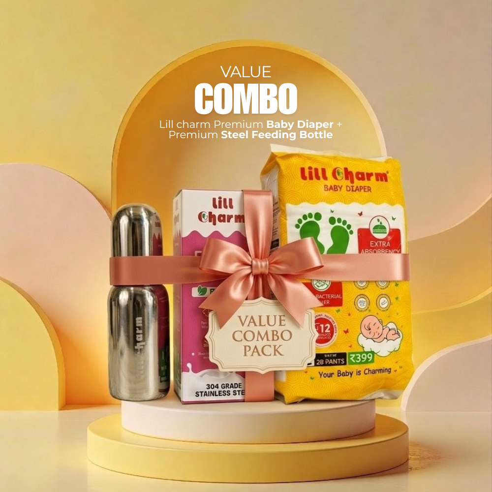 Premium Diaper Combo Pack with Stainless Steel Feeding Bottle