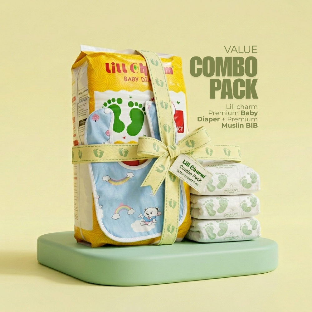 Premium Baby Diaper Combo Pack with Muslin Bib