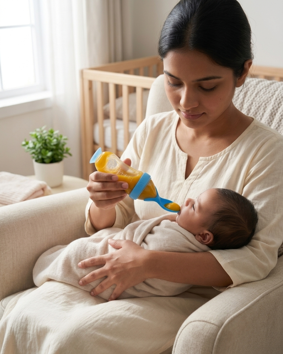 Premium Baby Diaper Combo Pack with Soft Silicon Spoon Feeder